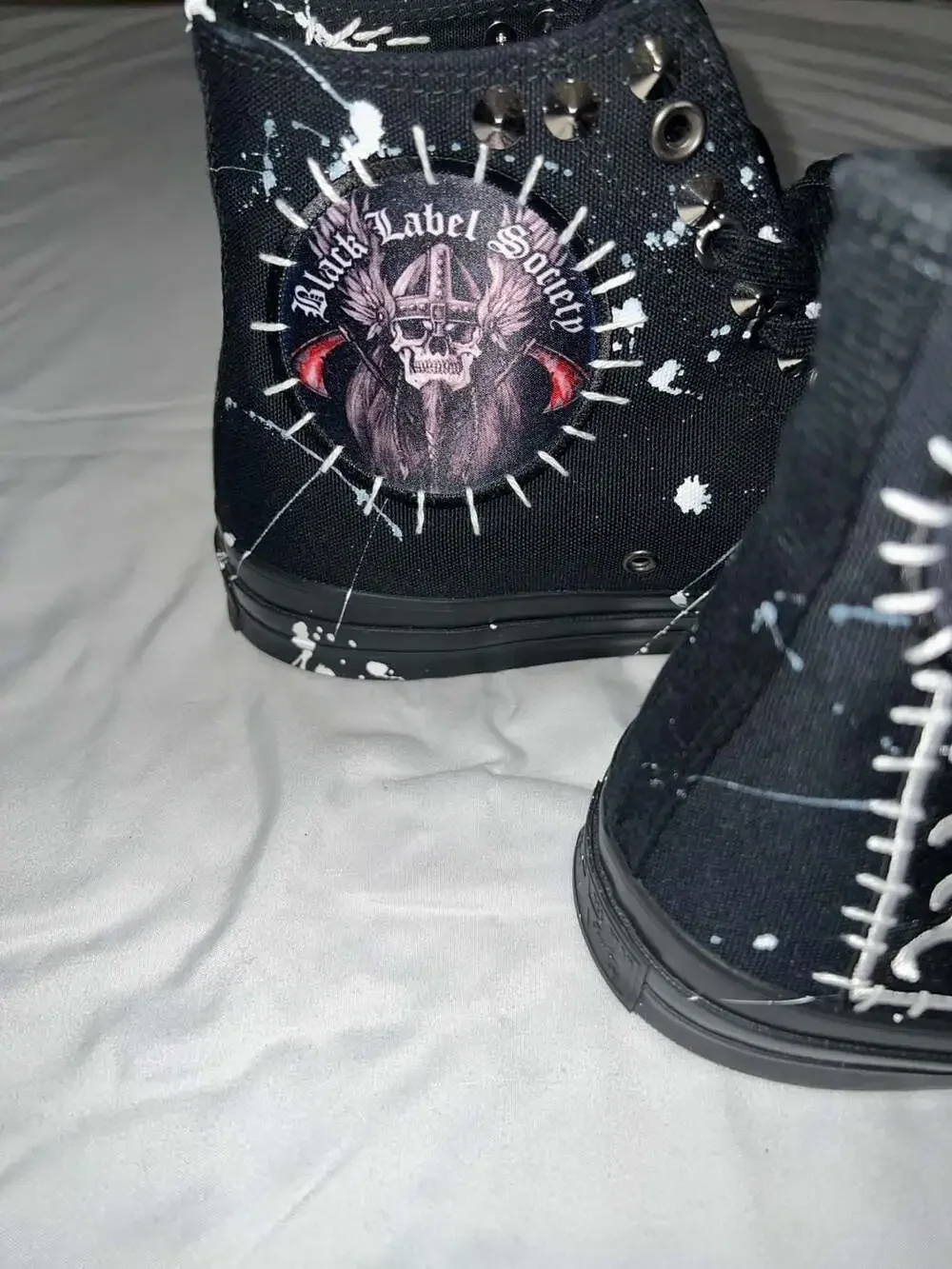 Custom Black Label Society Zakk Sabbath Studded Paint Splatter  Size 12 - Picture 9 of 10